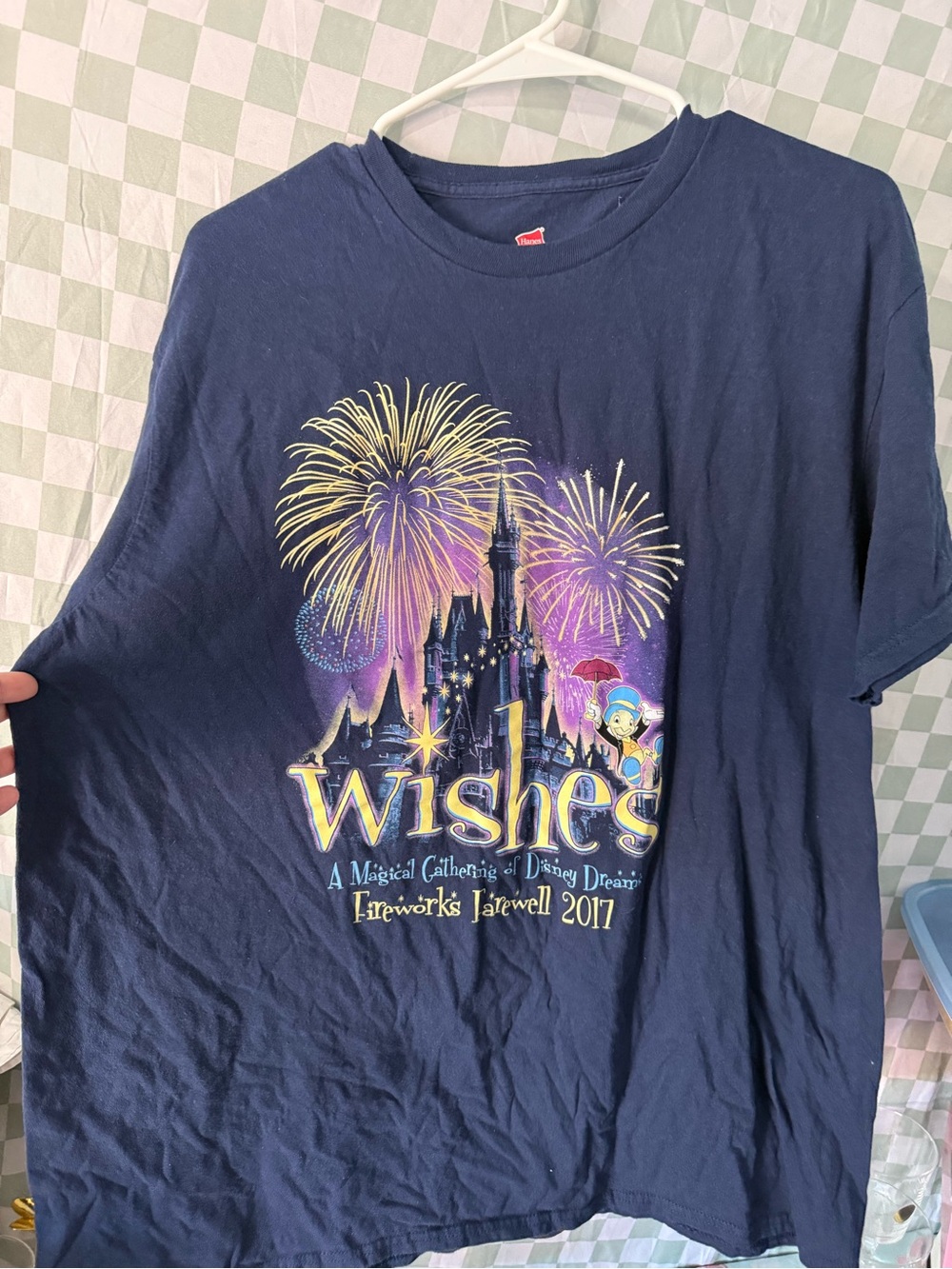 Disney Navy 'Wishes' Castle Fireworks Graphic Tee